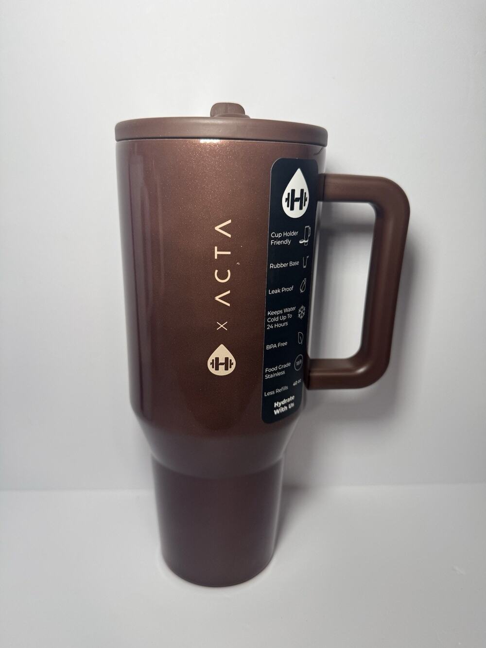Hydrojug X Acta Exclusive JORRY FIT CHOCOLATE GLAZE 40oz Traveler Tumbler NIB